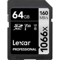 Lexar 64GB Professional 1066x UHS-I SDXC Memory Card | SILVER Series