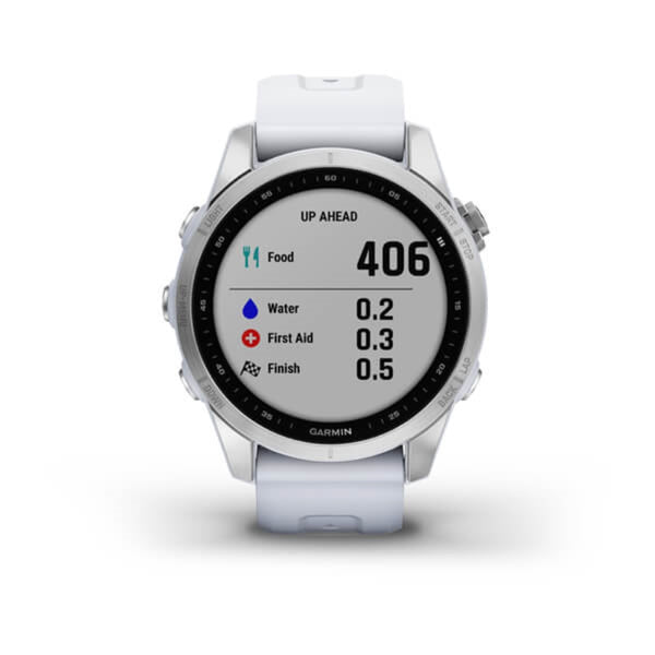 Garmin fenix 7S GPS Watch | Silver with Whitestone Band