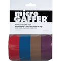 Visual Departures microGAFFER Compact Gaffer Tape, 4 Pack 1.0" x 24' | Red, Blue, Brown, Purple