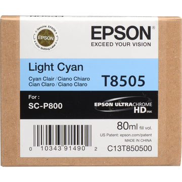 Epson T850500 UltraChrome HD Light Cyan Ink Cartridge | 80 ml