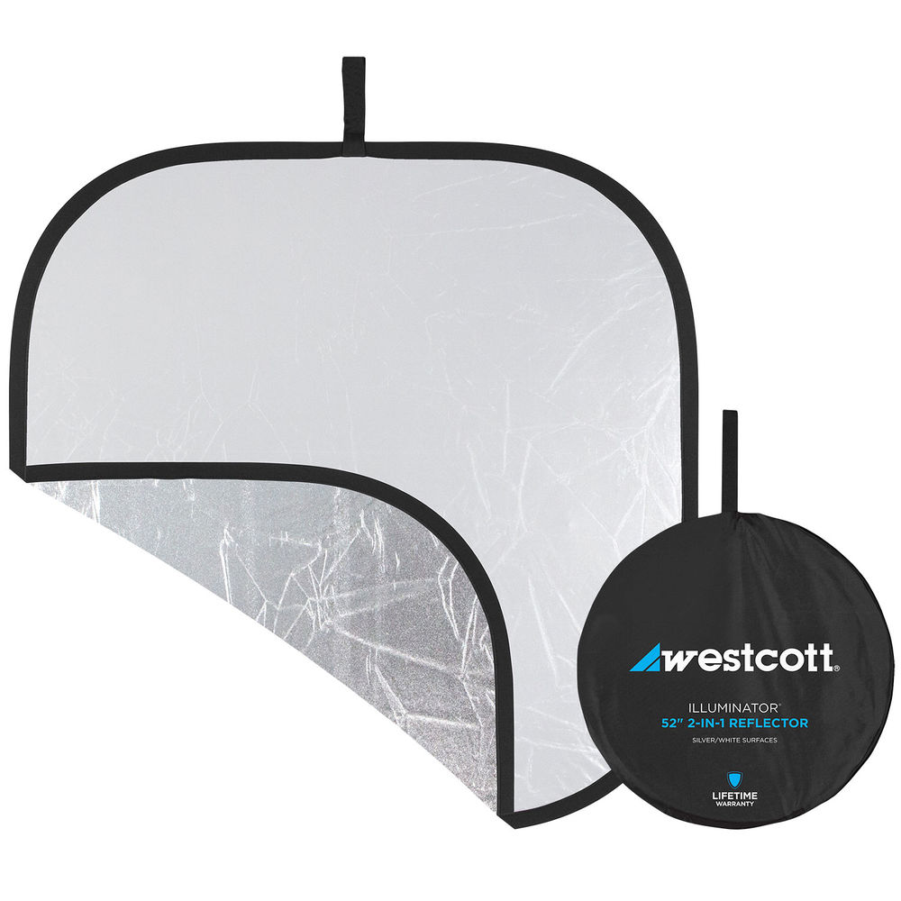 Westcott Illuminator Collapsible Reflector | 52" Square, Silver/White