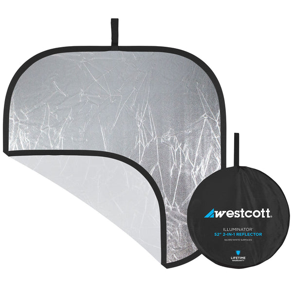 Westcott Illuminator Collapsible Reflector | 52" Square, Silver/White