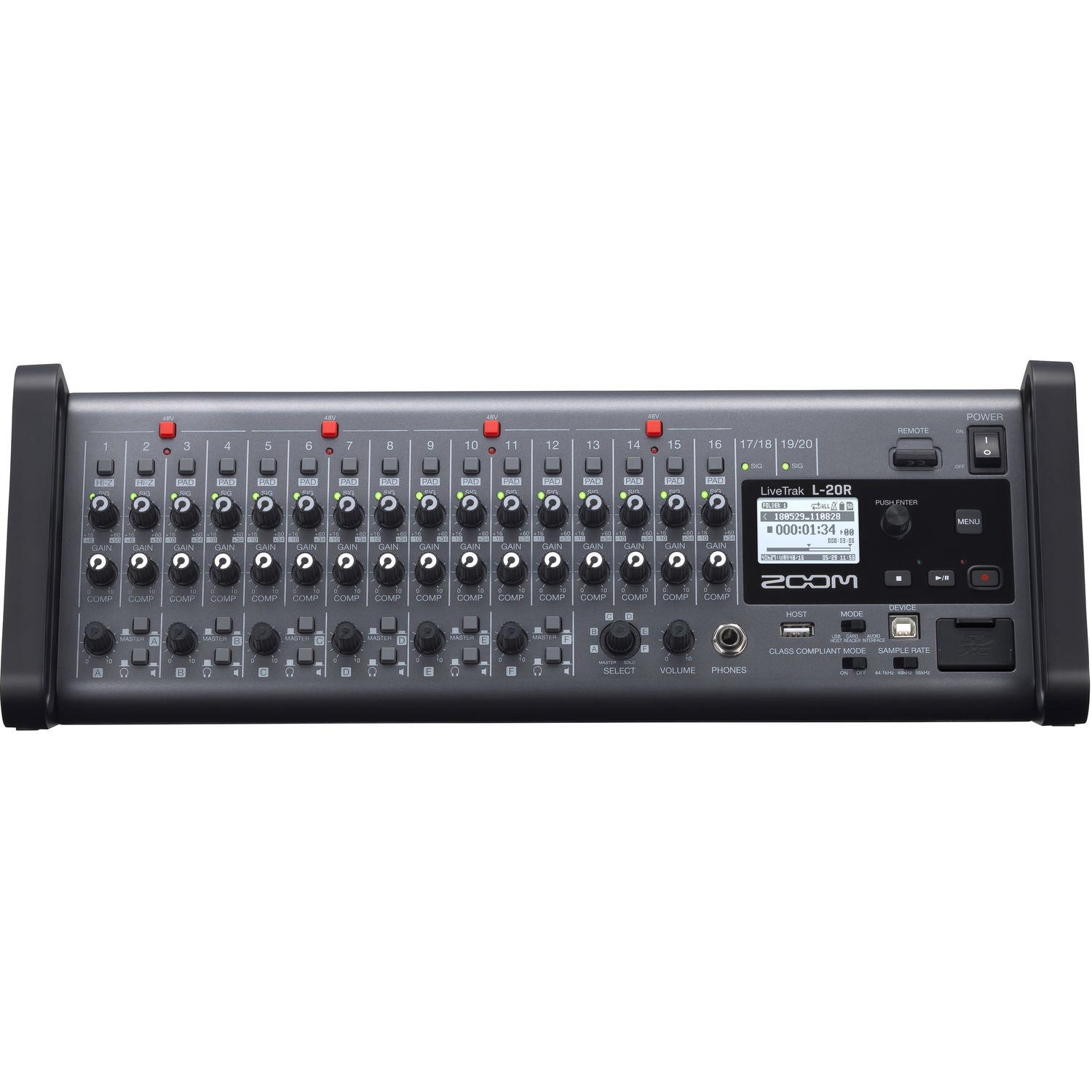 Zoom LiveTrak L-20R 20-Channel Digital Mixer-Recorder for Stage Use