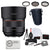 Rokinon AF 85mm f/1.4 EF Lens for Canon EF + 3-Piece Multi-Coated HD Filter Set + Keep Co. Lens Pouch – Large + Striker Deluxe Photo Starter Kit + Microfiber Cleaning Cloth Bundle