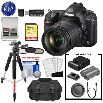 Nikon D780 DSLR Camera with 24-120mm Lens with 32GB Extreme SD Card, 5Pc Cleaning Kit, Large Tripod, Filter Set & Essential Bundle