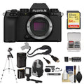 FUJIFILM X-S10 Mirrorless Digital Camera (Body Only) with 64GB SD Card + VidPro XM8 Microphone + Video Light + Sling Camera Strap + Extra Battery & Charger + Camera Bag + Tripod