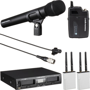 Audio-Technica ATW-1312/L System 10 PRO Dual-Channel Digital Wireless Combo Lavalier & Handheld Microphone System | 2.4 GHz