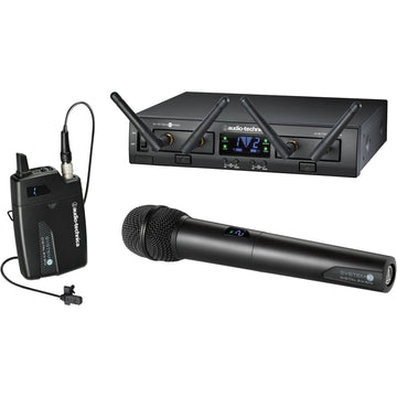 Audio-Technica ATW-1312/L System 10 PRO Dual-Channel Digital Wireless Combo Lavalier & Handheld Microphone System | 2.4 GHz