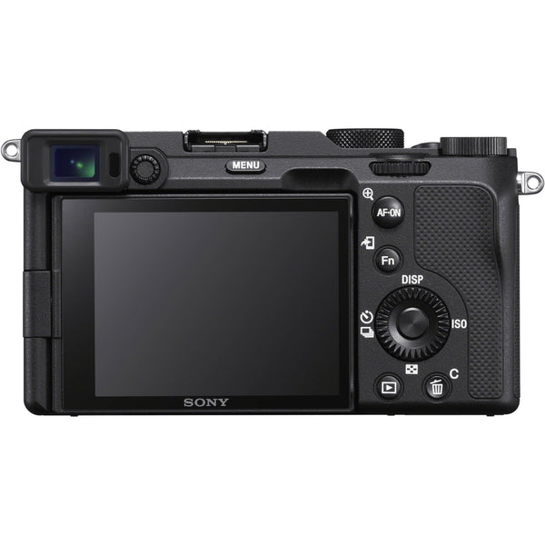Sony Alpha a7C Mirrorless Digital Camera | Body Only, Black - with 64GB Memory Card, Condenser Microphone, Extra Battery, Tripod, Camera Bag & Cleaning Kit