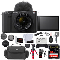 Sony ZV-E1 Mirrorless Camera with 28-60mm Lens (Black) + Photo Starter Kit (11 Pieces) + Camera Case + Cleaning Cloth (6 Items)