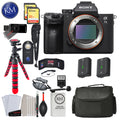 Sony Alpha a7 III Mirrorless Digital Camera | Body Only with Deluxe Striker Bundle: Includes – Memory Cards, 12” Tripod, Camera Bag, Extra Battery, Cleaning Kit, and more
