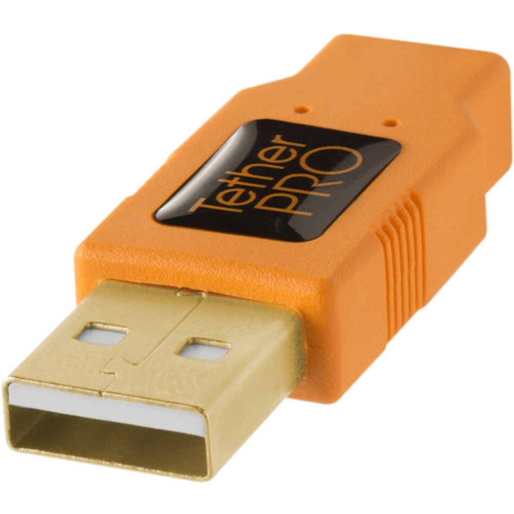 Tether Tools TetherPro USB 2.0 A Male to Micro-B 5-Pin Cable | 15', Orange