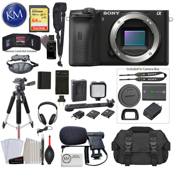 Sony Alpha a6600 Mirrorless Digital Camera (Body Only) with Video Bundle: Includes – Sandisk Extreme Card, Spare NPFZ100 Battery, Charger for NPFZ100, and more!