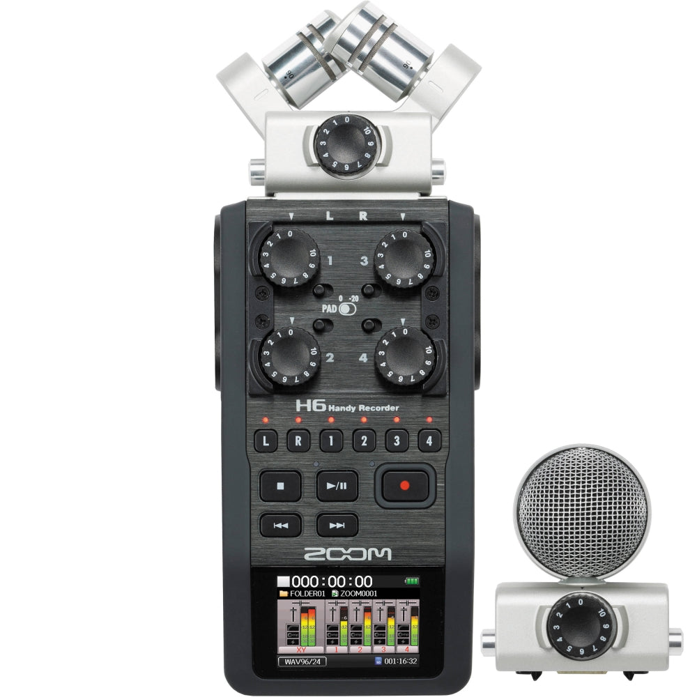 Zoom H6 6-Input / 6-Track Portable Handy Recorder with Interchangeable Mic Capsules