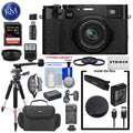 FUJIFILM X100V Digital Camera | Black with 64GB Memory Card, Filter Set, Tripod & Deluxe Camera Bundle