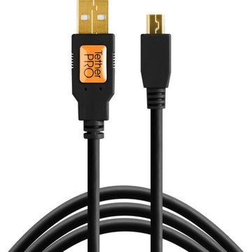 Tether Tools TetherPro USB 2.0 Type-A to 5-Pin Mini-USB Cable | Black, 15'