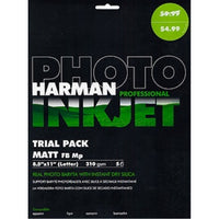 Harman Photo Professional Inkjet Paper 8.5x11/5 sheet Sample Pack | Matt FB Mp 310 gsm