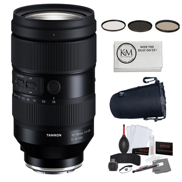 Tamron 35-150mm f/2-2.8 Di III VXD Lens for Sony E + Vivitar 3-Piece Multi-Coated HD Filter Set (82mm UV/CPL/ND8)  + Large Lens Pouch + Photo Starter Kit + Microfiber Cloth Bundle