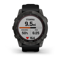 Garmin fenix 7X Sapphire Solar GPS Watch | Carbon Gray DLC Titanium with Black Band