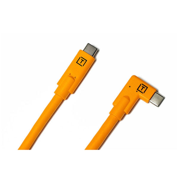 Tether Tools TetherPro USB-C to USB-C Right Angle Cable | 15 ft., Orange