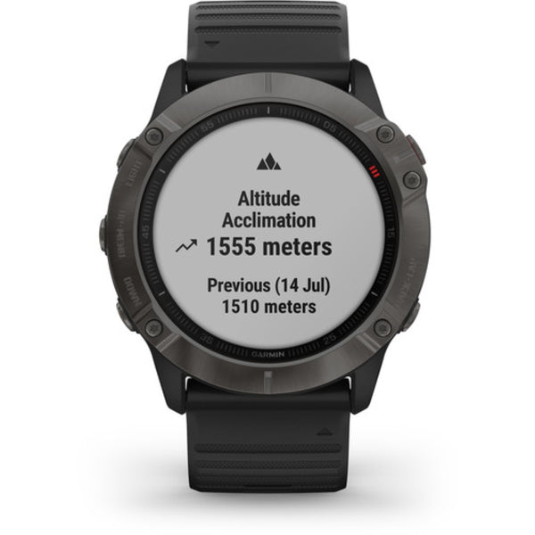 Garmin fenix 6X Multisport GPS Smartwatch | 51mm, Sapphire, Carbon Gray DLC / Black Band