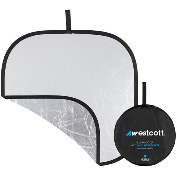 Westcott Illuminator Collapsible Reflector | 42" Square, Silver/White