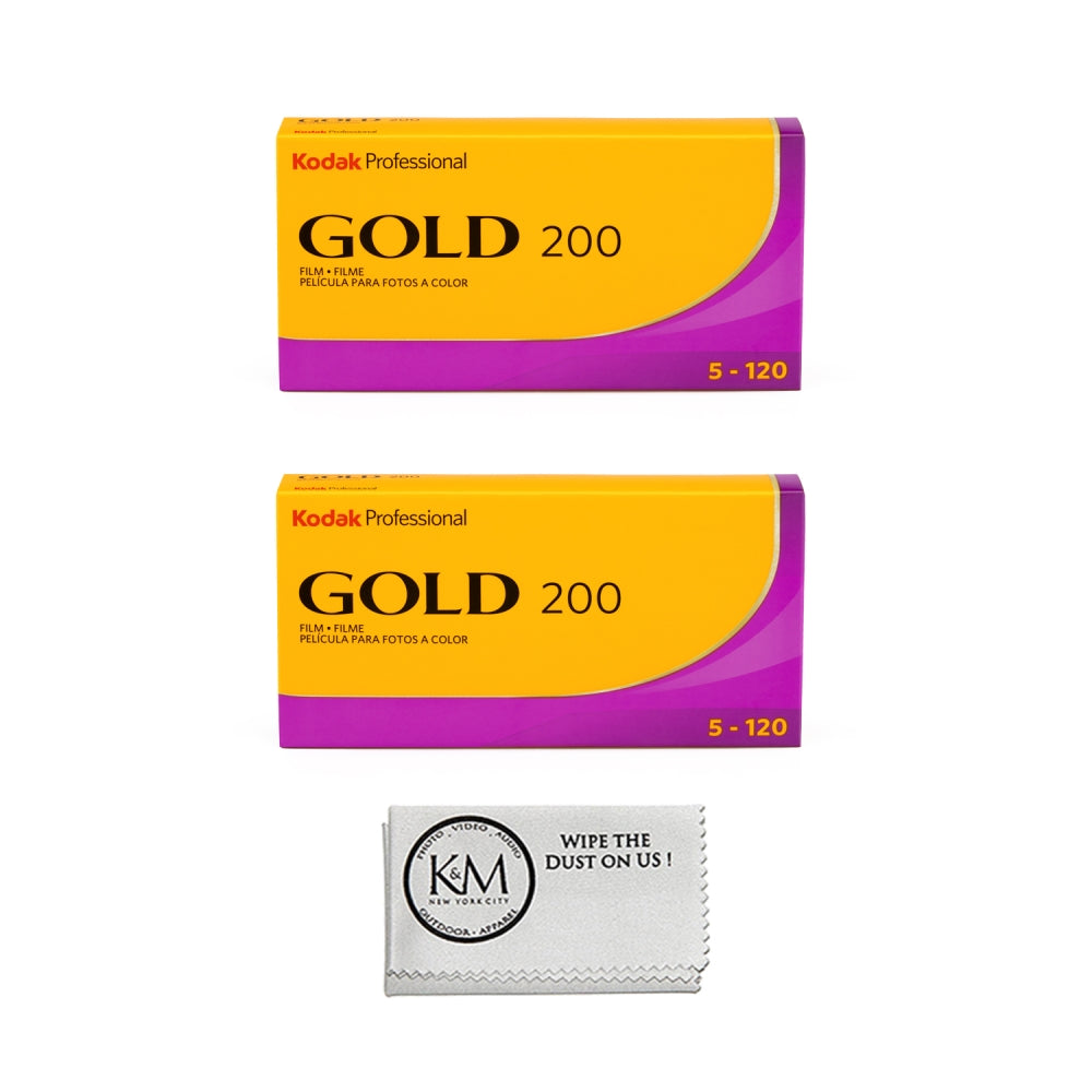 Kodak GOLD 200 120mm | 10 Rolls (2 Boxes) + K&M Cleaning Cloth 