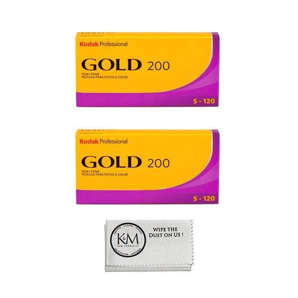 Kodak GOLD 200 120mm | 10 Rolls (2 Boxes) + K&M Cleaning Cloth Bundle