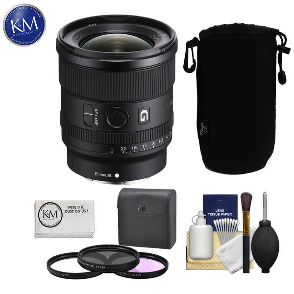Sony FE 20mm f/1.8 G Lens + Pouch + Filter Set + Cleaning Kit + Wipe