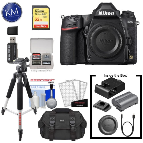 Nikon D780 DSLR Camera (Body) with 32GB Extreme SD Card, 5Pc Cleaning Kit, Large Tripod & Essential Bundle