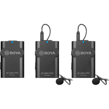 BOYA BY-WM4 PRO-K2 Two-Person Digital Camera-Mount Wireless Omni Lavalier Microphone System | 2.4 GHz