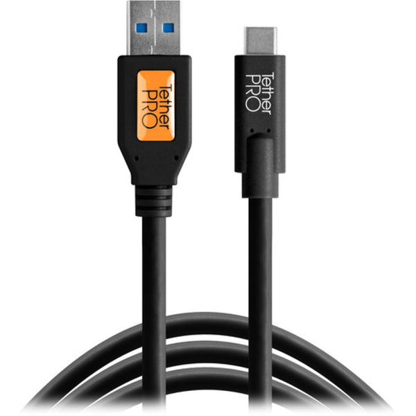 Tether Tools TetherPro USB Type-C Male to USB 3.0 Type-A Male Cable | 15', Black