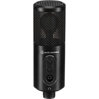 Audio-Technica ATR2500X-USB Condenser USB Microphone + Multi-Purpose Headphones + Pop Filter Wind Screen - Essential Podcast Bundle
