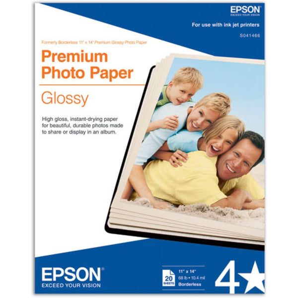 Epson Premium Photo Paper Glossy | 11 x 14", 20 Sheets