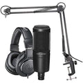 Audio Technica AT2020PK Streaming/Podcasting Pack with Pop Filter, Portable Headphone Amplifier and USB Audio Interface: Includes – AT2020 Microphone, ATH-M20x Headphones and Studio Boom Arm