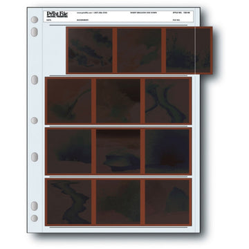 Print File Archival Storage Page for Negatives | 6x6cm (120), 4-Strips of 3-Frames, Horizontal, (Binder Only) - 25 Pack