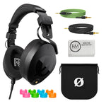 Rode NTH-100 Professional Over-Ear Headphones | Black + NTH-Cable (Green, 3.9') + Microfiber Cleaning Cloth Bundle