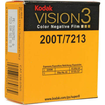 Kodak VISION3 200T Color Negative Film #7213 | Super 8, 50' Roll