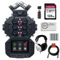 Zoom H8 Handy Recorder + 128GB Memory Card +  Memory Card Reader + Cleaning Cloth + Microphone Cable + Headphones