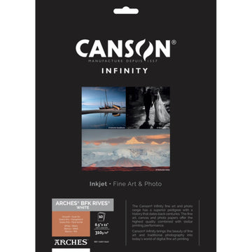 Canson Infinity ARCHES BFK Rives White Photo Paper | 8.5 x 11", 25 Sheets