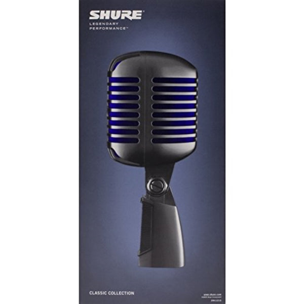 Shure Super 55 Supercardioid Dynamic Microphone | Chrome with Blue Foam