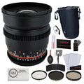 Rokinon 16mm T2.2 Cine Lens for Sony A + 3-Piece Filter Set + Lens Pouch+ Starter Kit + Cleaning Cloth Bundle