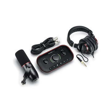 Focusrite Vocaster Two Studio + K&M Professional Recording Microphone Stand Bundle