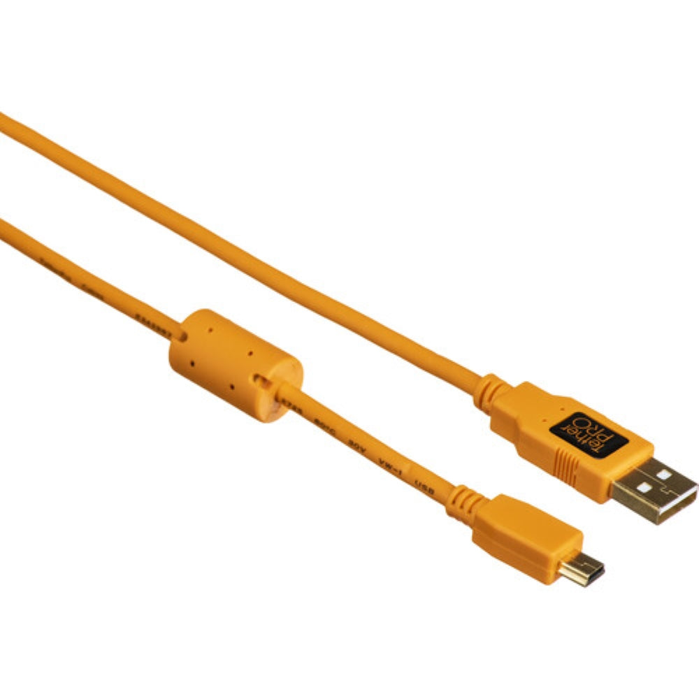 Tether Tools TetherPro USB 2.0 Type-A to 5-Pin Mini-USB Cable | Orange, 6'