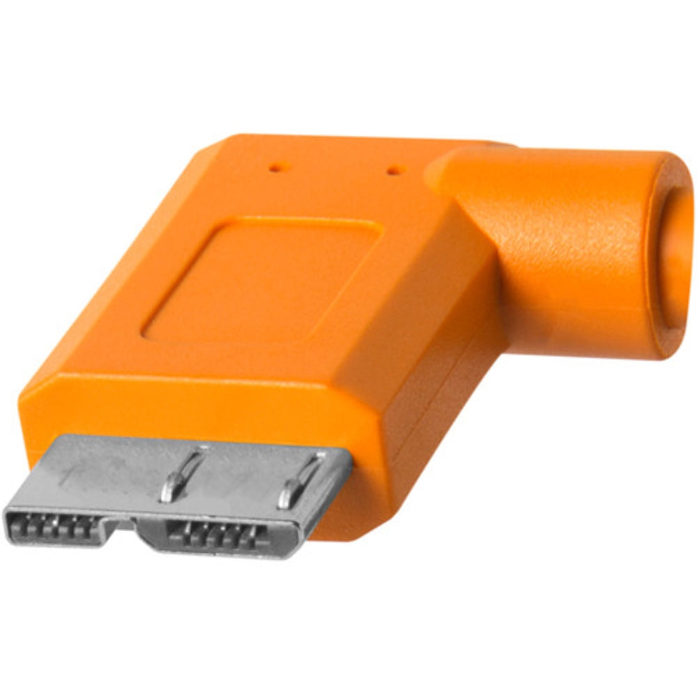 Tether Tools 20" TetherPro USB 3.1 Gen 1 Type-A to Micro-B Right Angle Adapter Cable | High-Visibility Orange