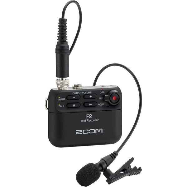 Zoom F2-BT Field Recorder + Micro-SD 32GB + Headphones + Microfiber Cleaning Cloth Bundle