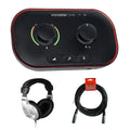 Focusrite Vocaster One + All-Purpose Headphones + 20-Feet XLR Microphone Cable Bundle