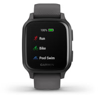 Garmin Venu Sq GPS Smartwatch | Slate Aluminum Bezel, Shadow Gray Case, Silicone Band