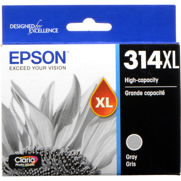 Epson T314XL Gray Claria Photo HD Ink Cartridge with Sensormatic