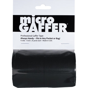 Visual Departures microGAFFER Compact Gaffer Tape | 4 Pack 1.0" x 24' - Black